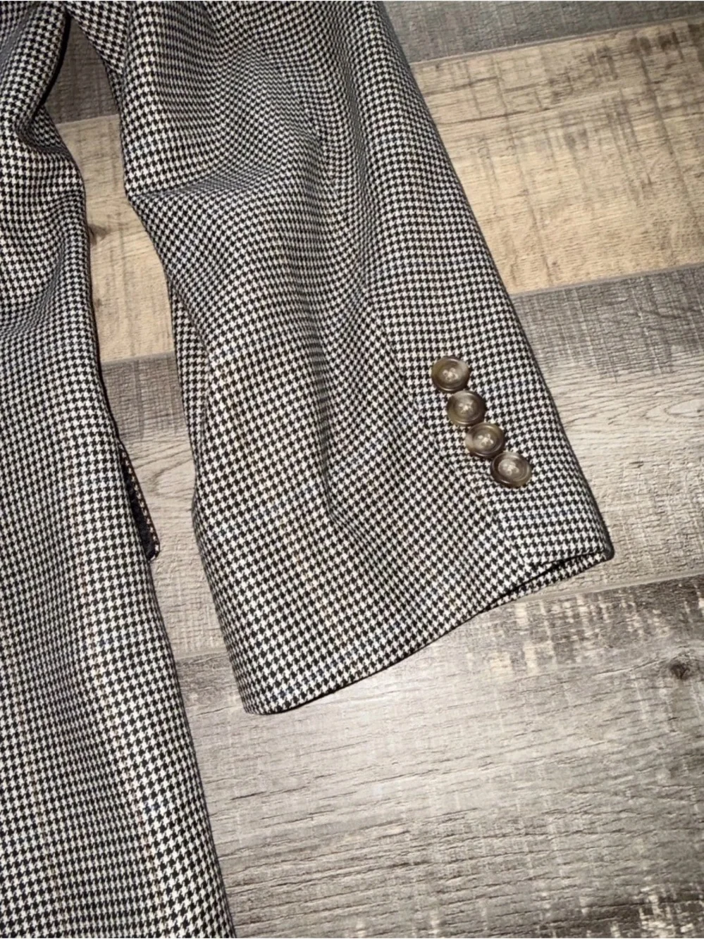 Jos A Bank Men's Black & White Houndstooth Blazer - Classic Tailored Jacket 44R